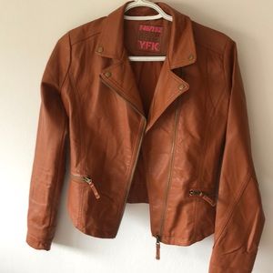 Faux leather terracota color jacket